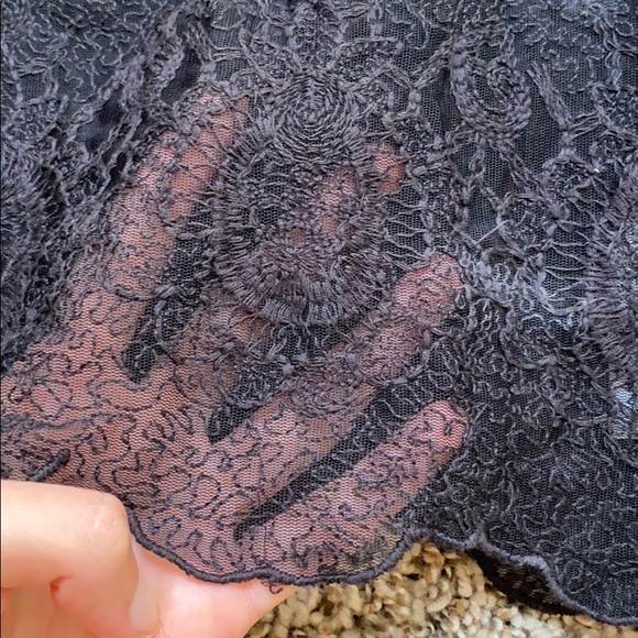 Zara batwing sleeve see-through lace black top - Picture 3 of 6